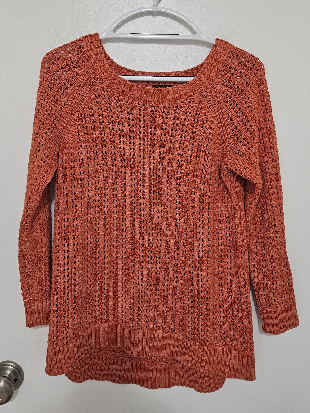 Talbots Plus Women's Open-Knit Sweater - Orange Size X